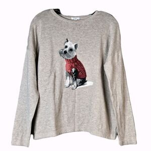 J. Jill Weston the Dog Beige Heathered Pullover Cotton Blend Casual Knit Sweater